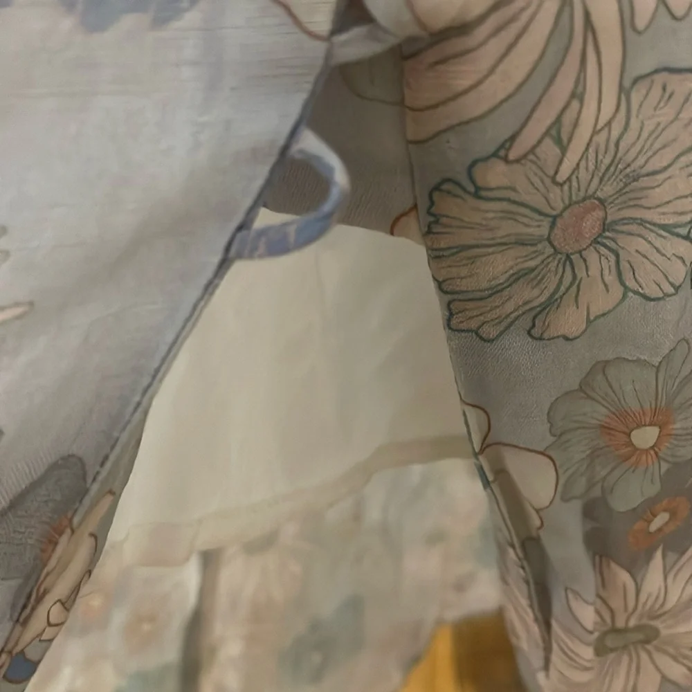 Sandro Cream and blue A-Line Maxi Skirt Resort Wear - Picture 7 of 14